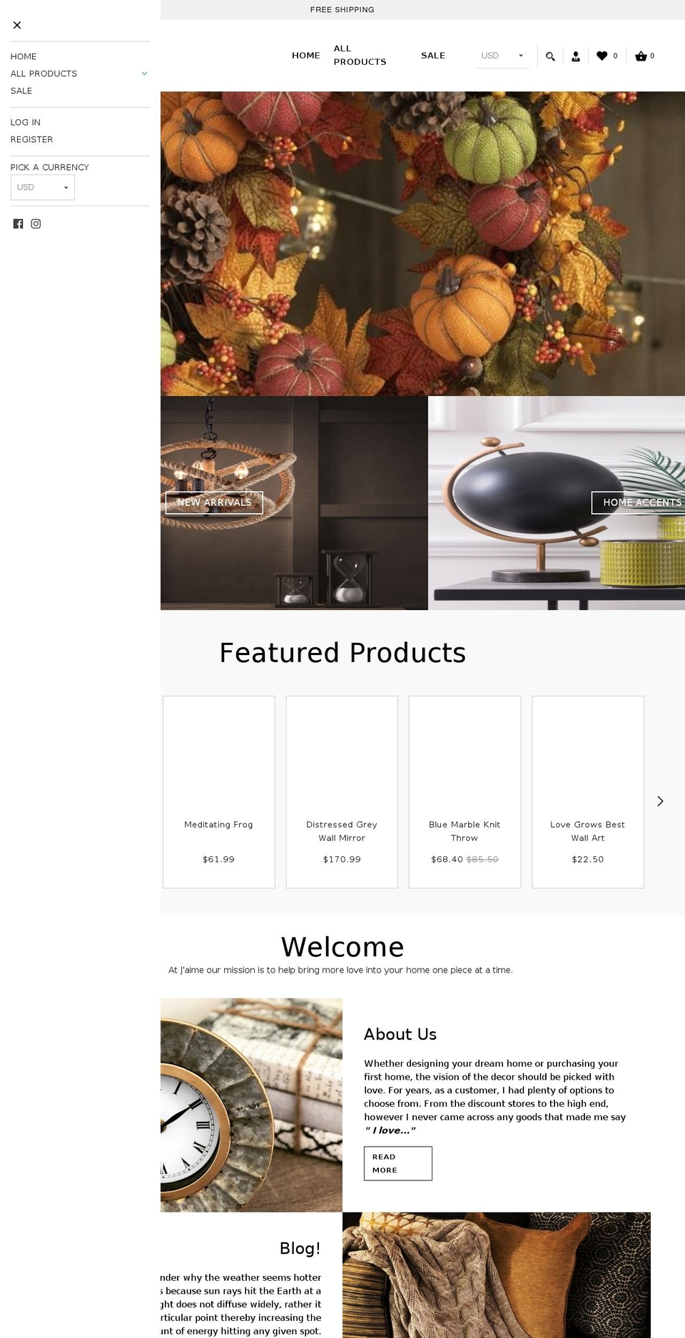 Made With ❤ By Arctic Grey (V2) Shopify theme site example jaimehome.com