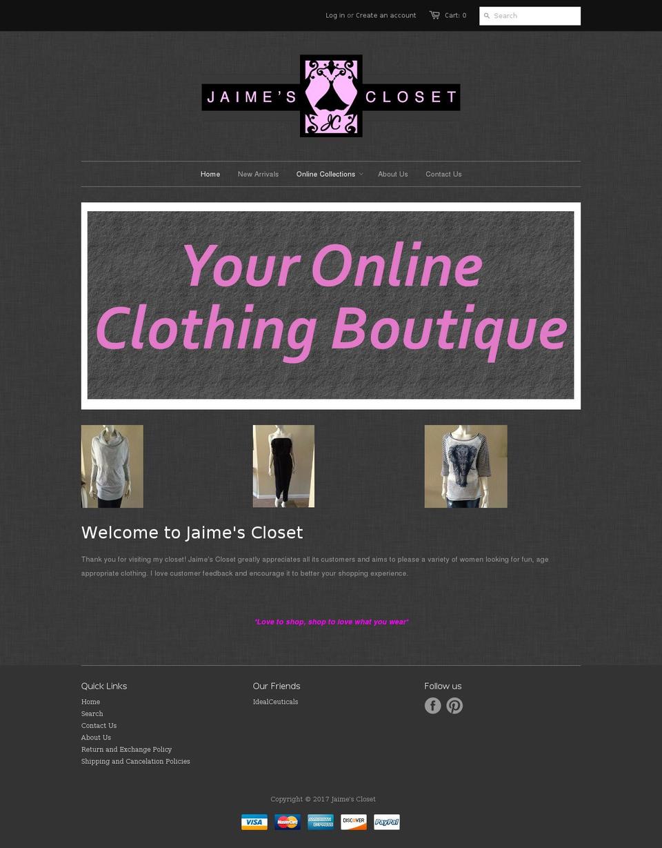 jaimescloset.com shopify website screenshot