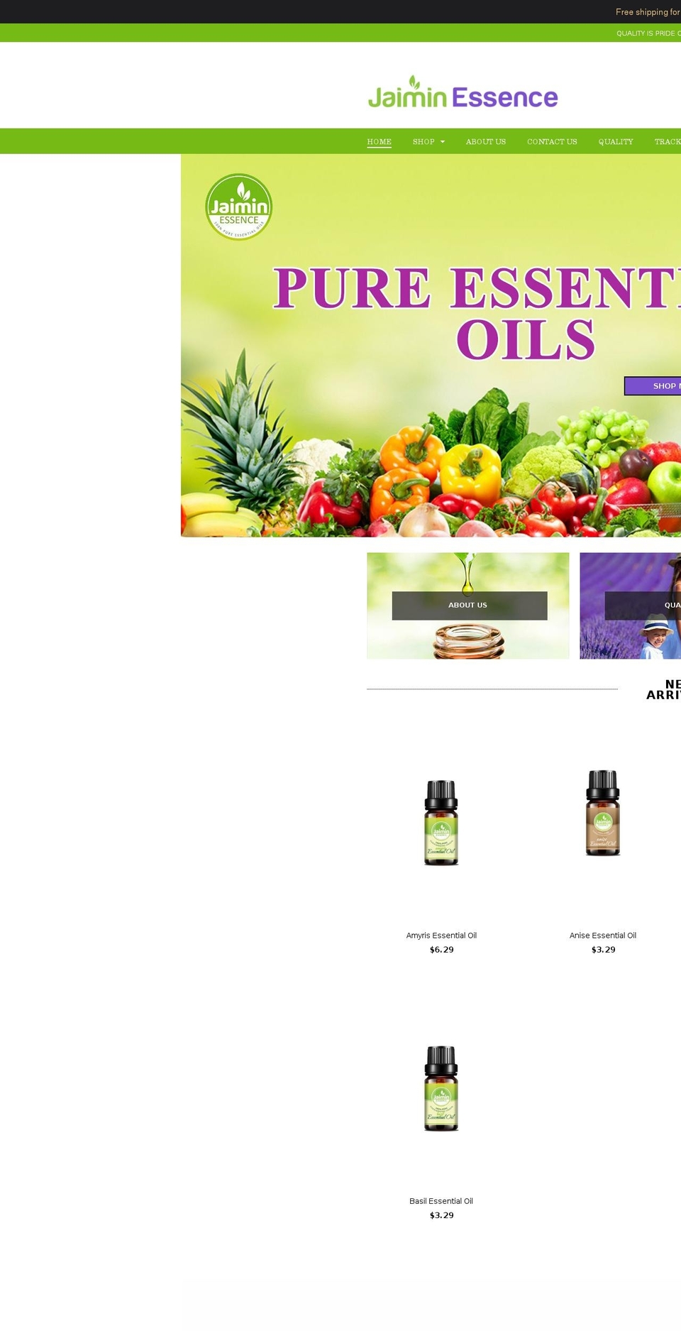 jaiminessence.com — Shopify storefront screenshot