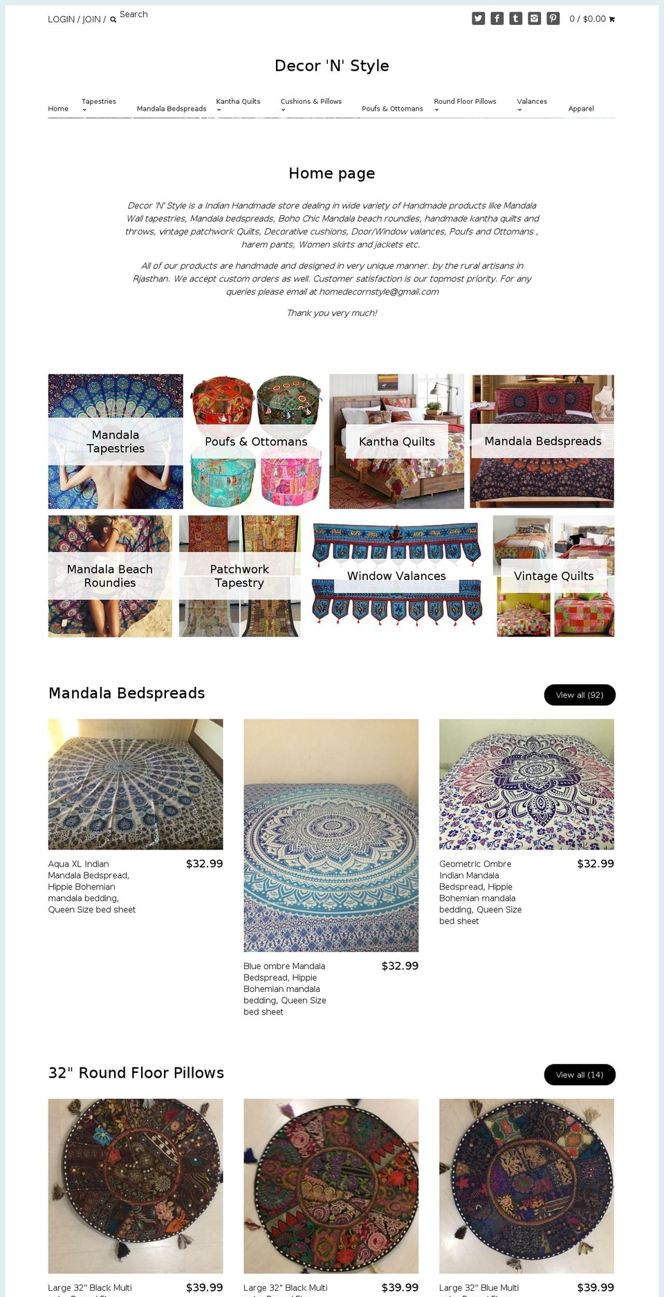 jaipurhomedecor.com shopify website screenshot