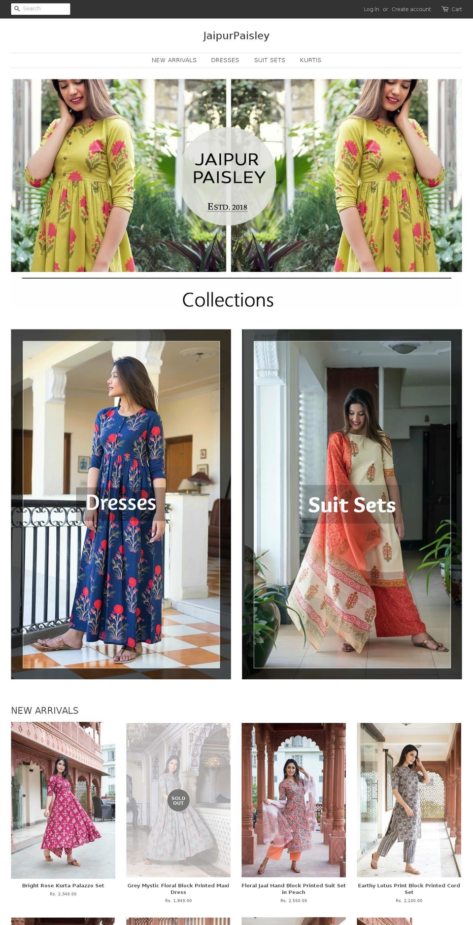 jaipurpaisley.com shopify website screenshot