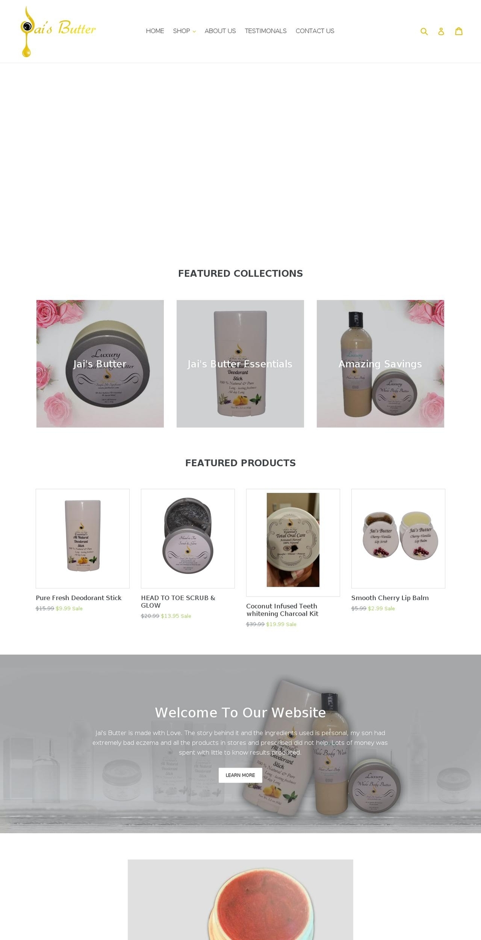 jaisbutter.com shopify website screenshot