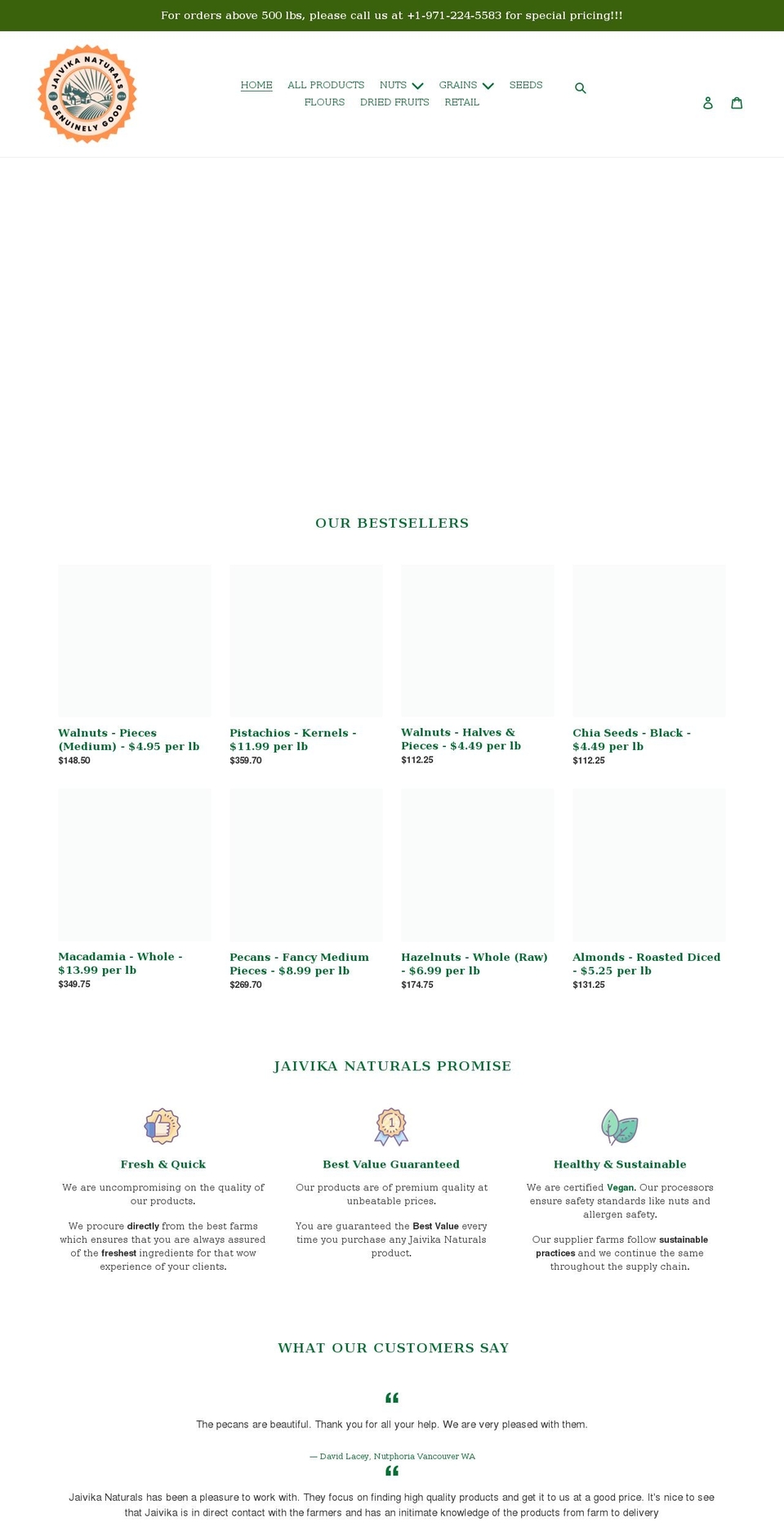 jaivikanaturals.com shopify website screenshot