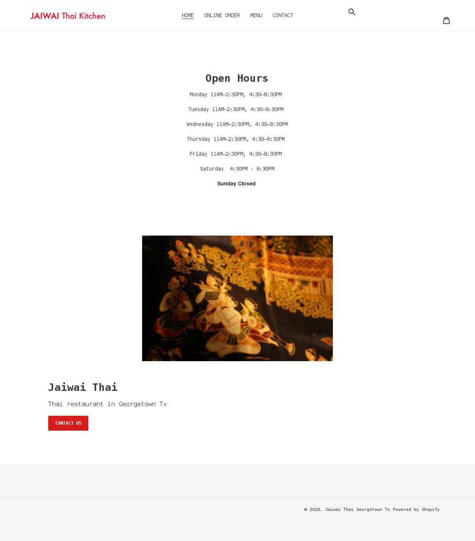 jaiwaithai.com shopify website screenshot
