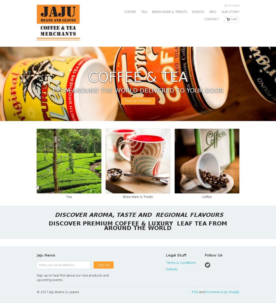 jajucoffeeandtea.com shopify website screenshot