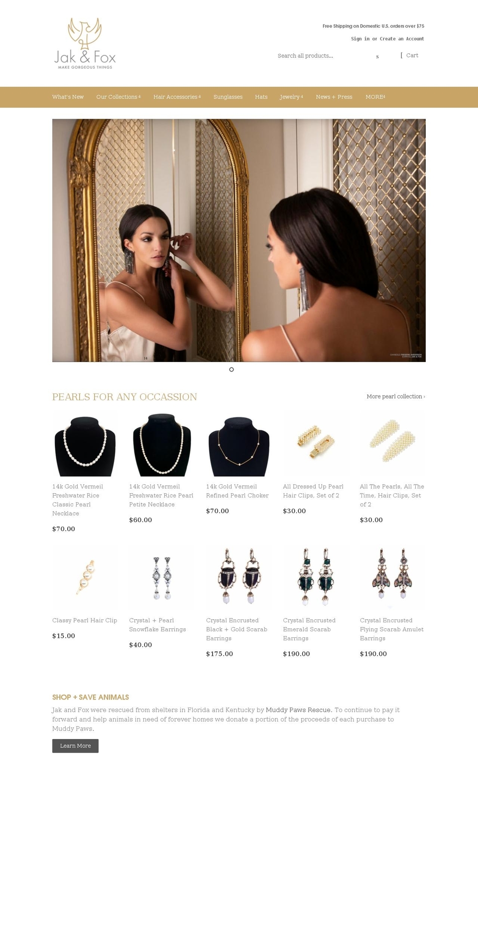 jakandfox.com shopify website screenshot