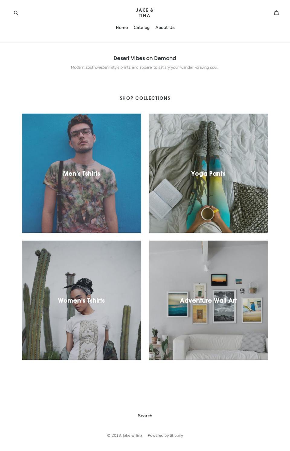 jakeandtina.com — Shopify storefront screenshot