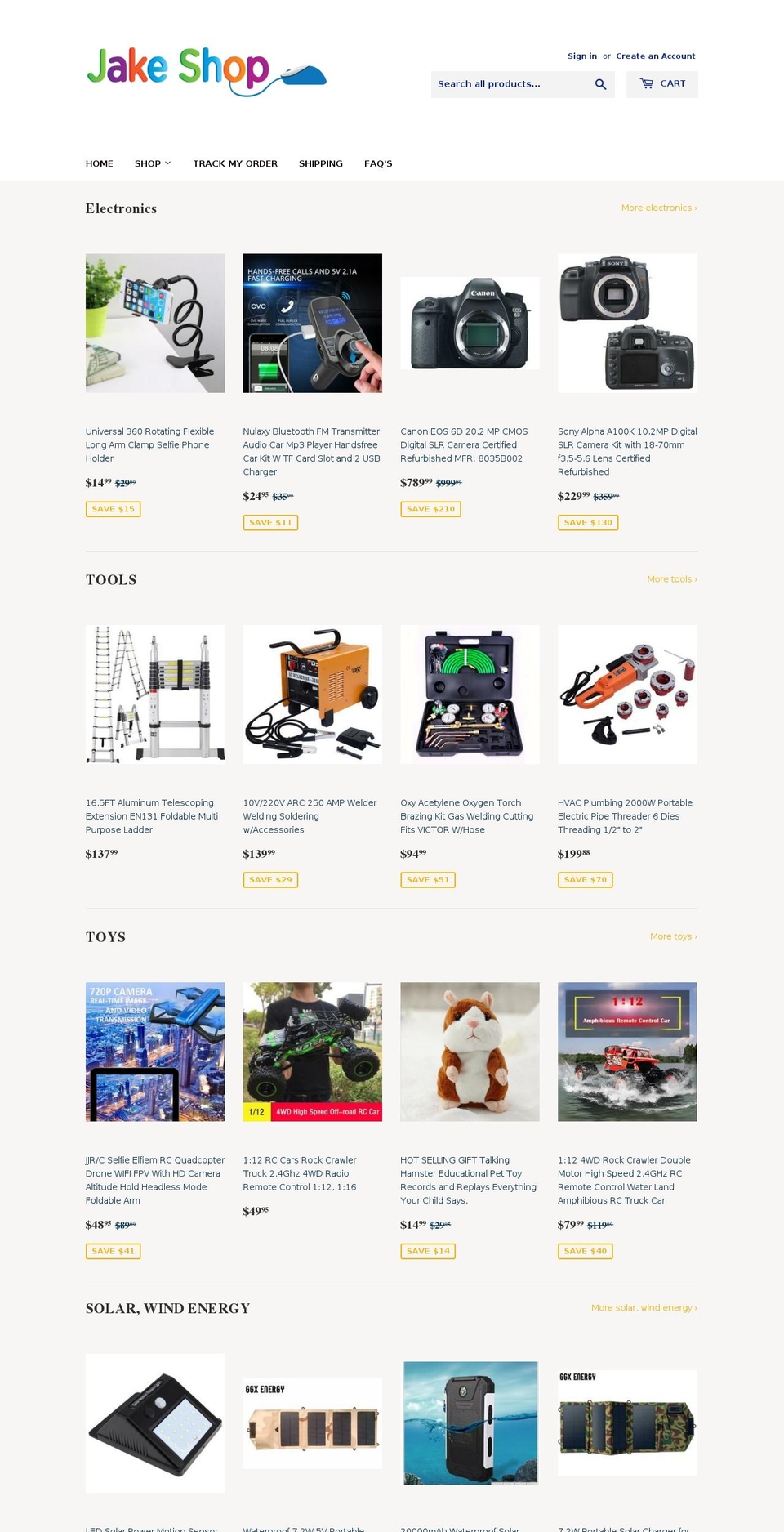 jakeproducts.com — Shopify storefront screenshot
