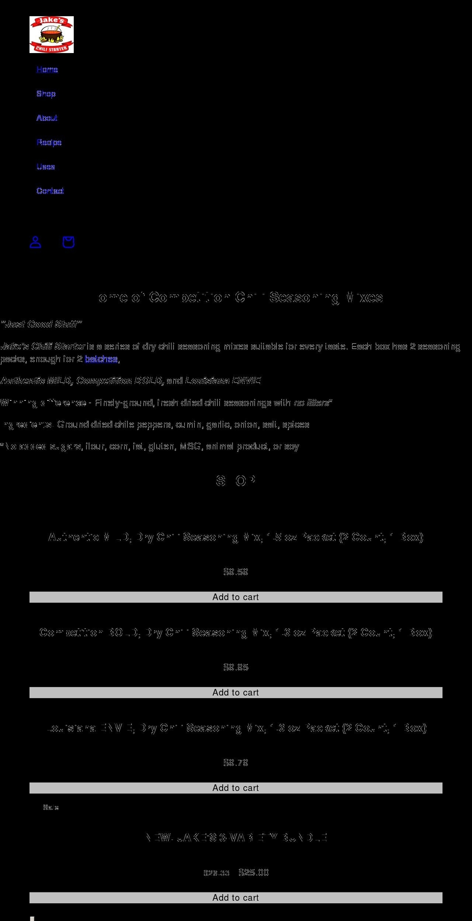 jakeschilistarter.com shopify website screenshot