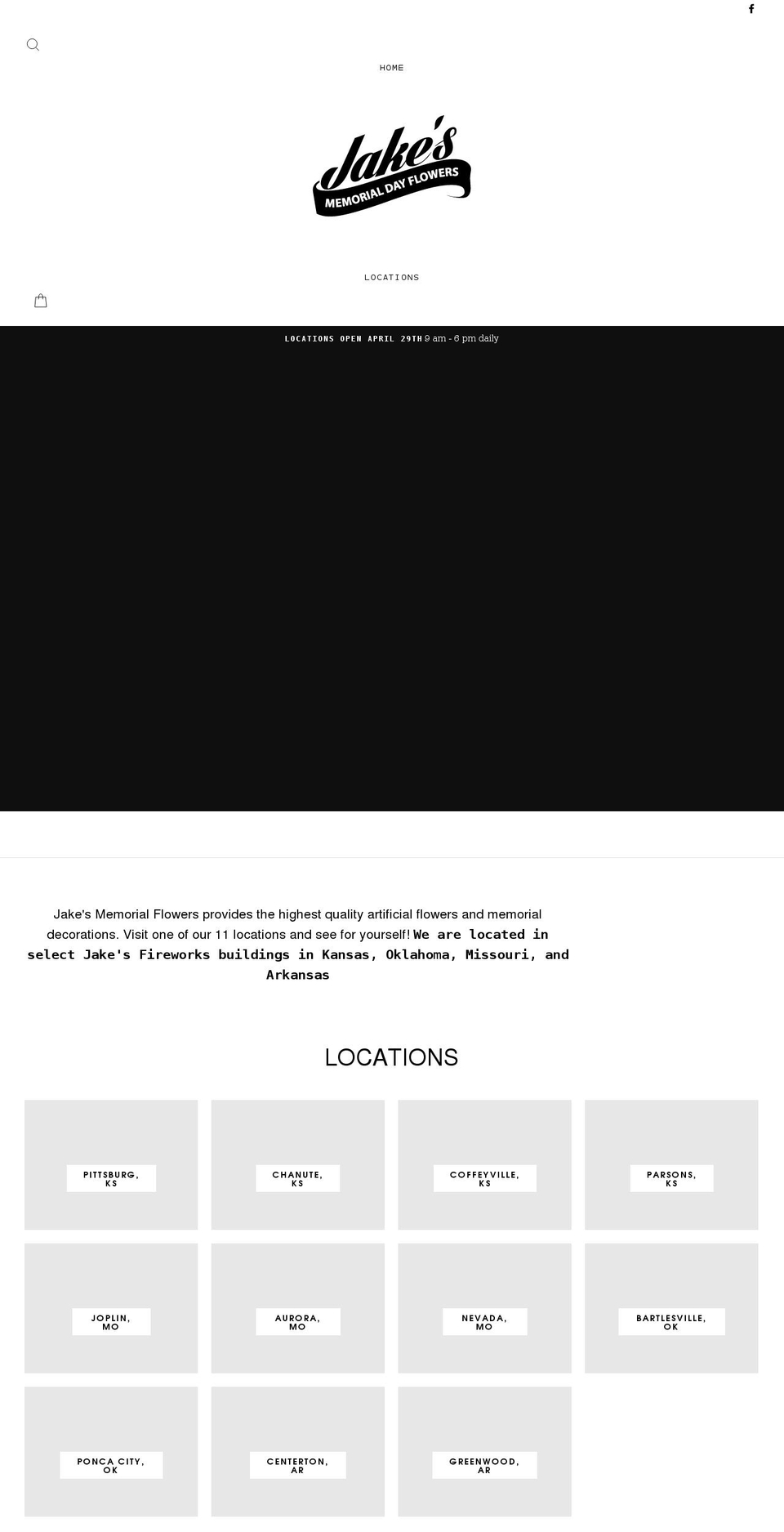 jakesmemorialflowers.com shopify website screenshot