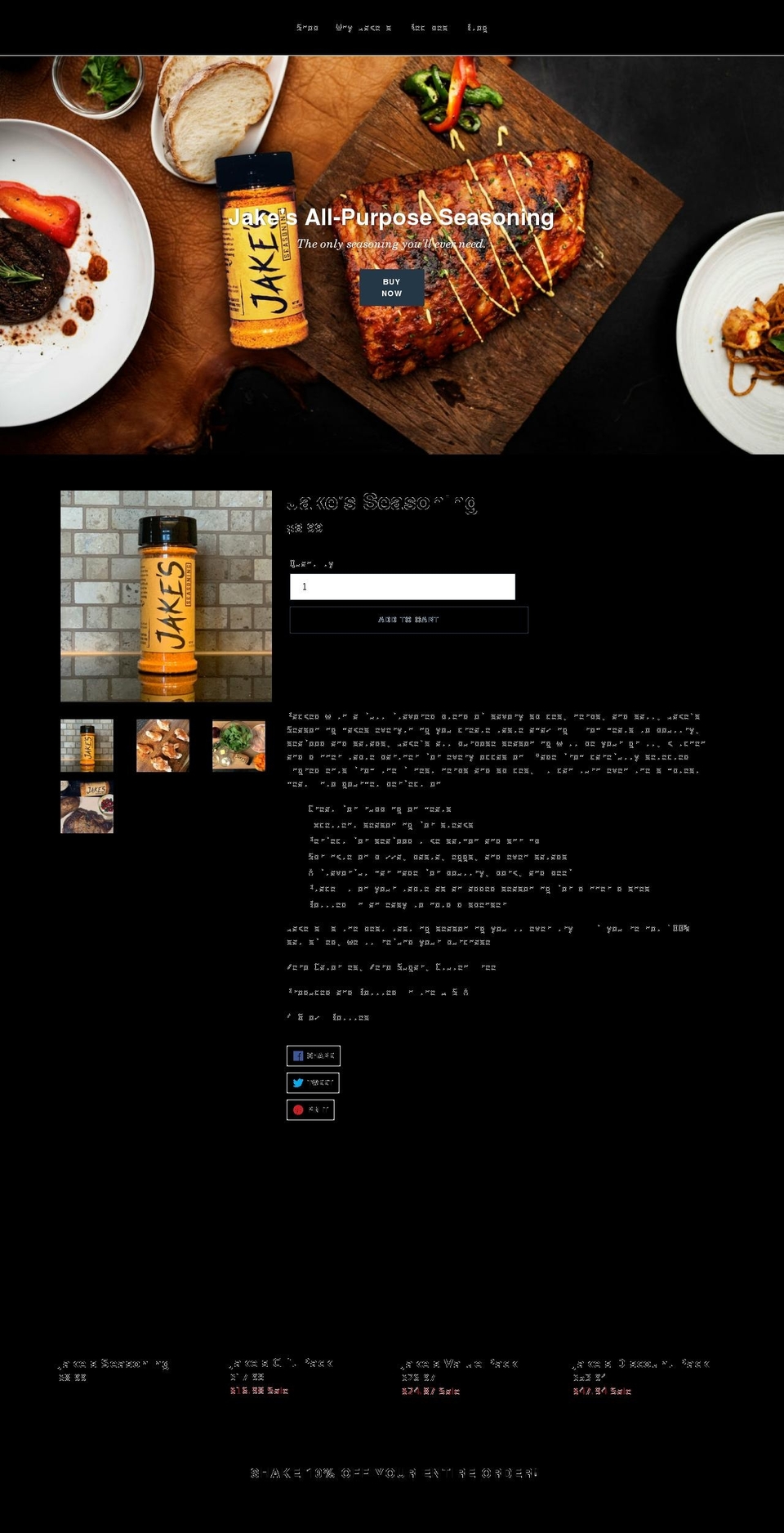 jakesseasoning.com shopify website screenshot