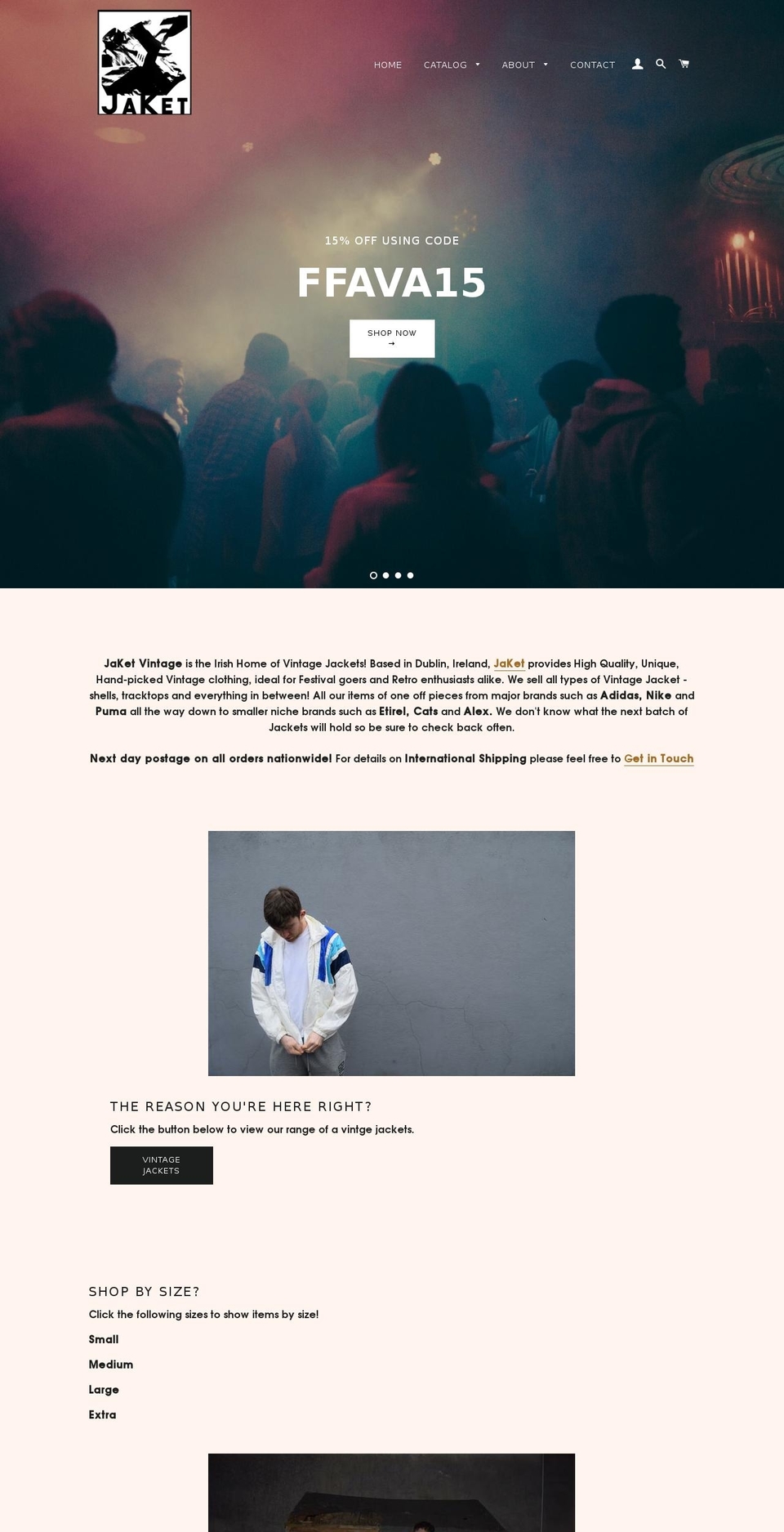 jaketvintage.com — Shopify storefront screenshot