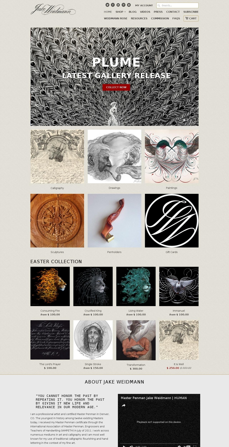 jakeweidmann.com shopify website screenshot