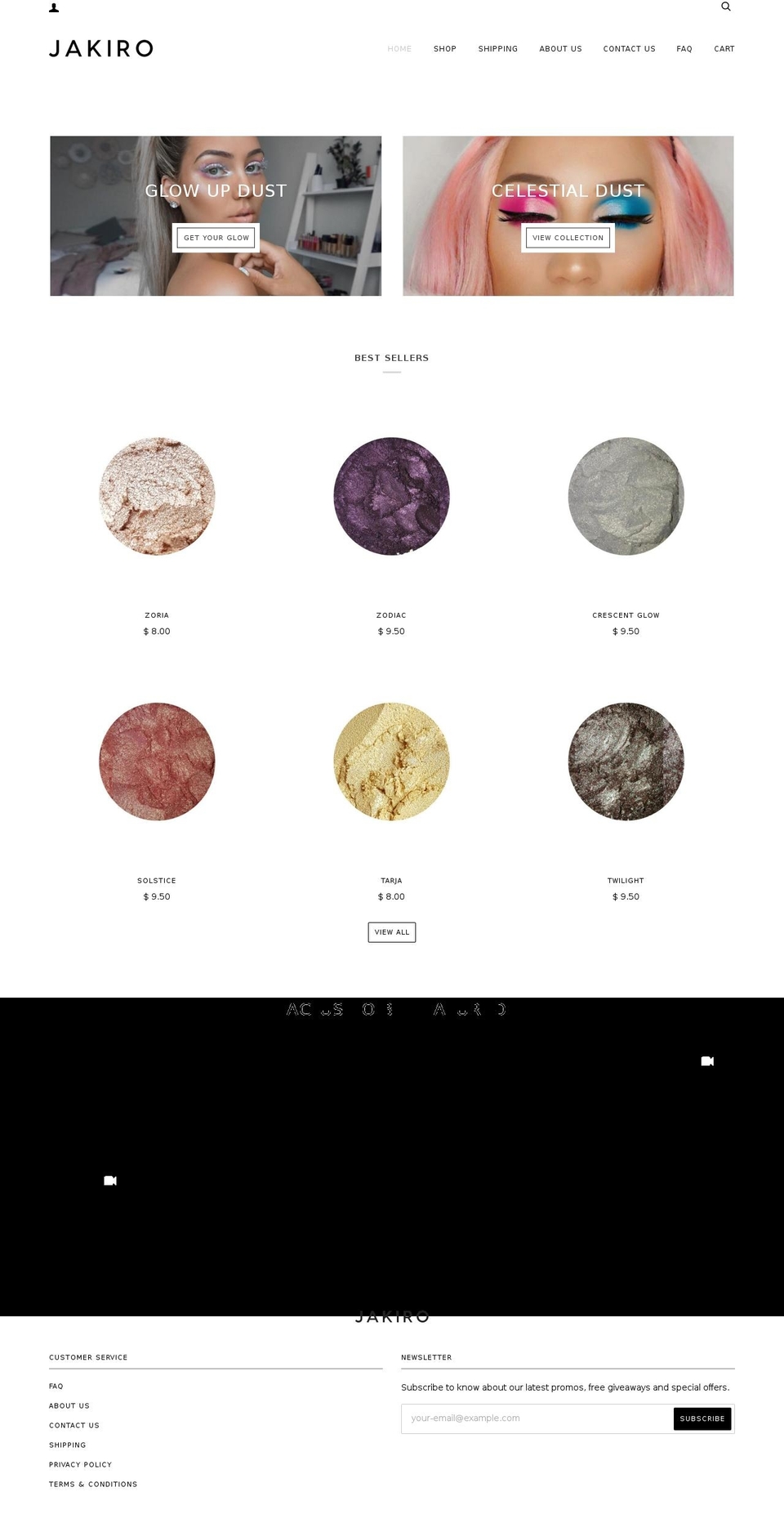 jakirocosmetics.com — Shopify storefront screenshot