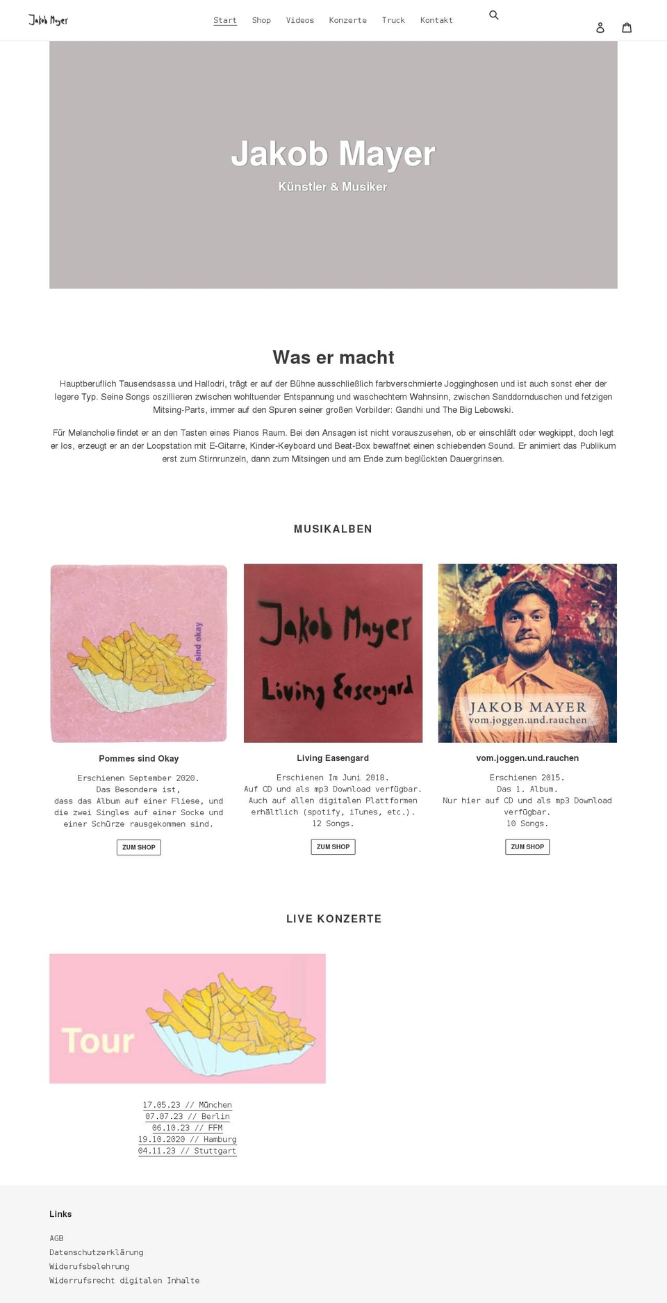 jakob-mayer.com shopify website screenshot