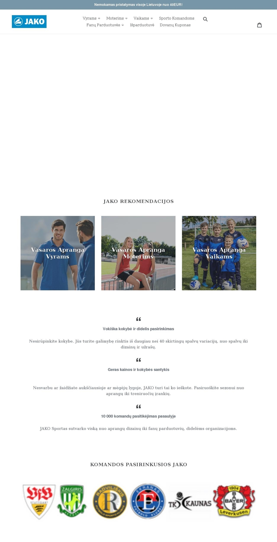 jakosportas.lt shopify website screenshot