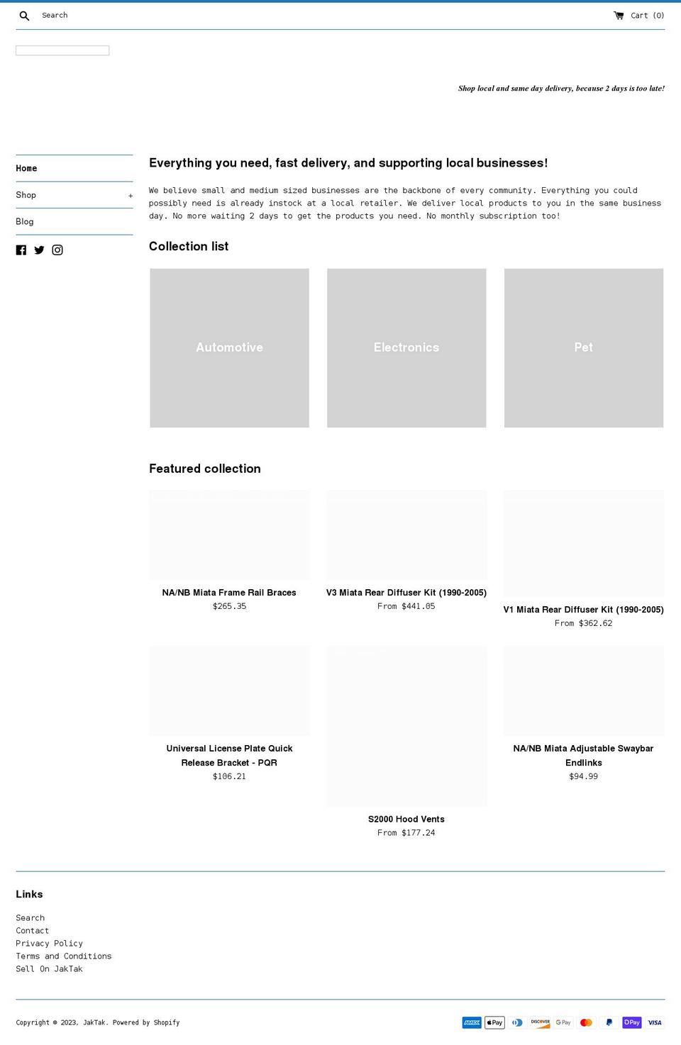 jaktak.com shopify website screenshot