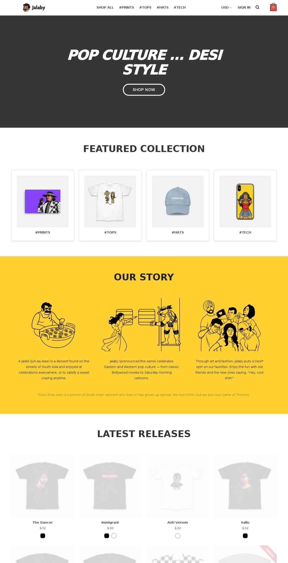 Jalaby Shopify theme site example jalaby.com