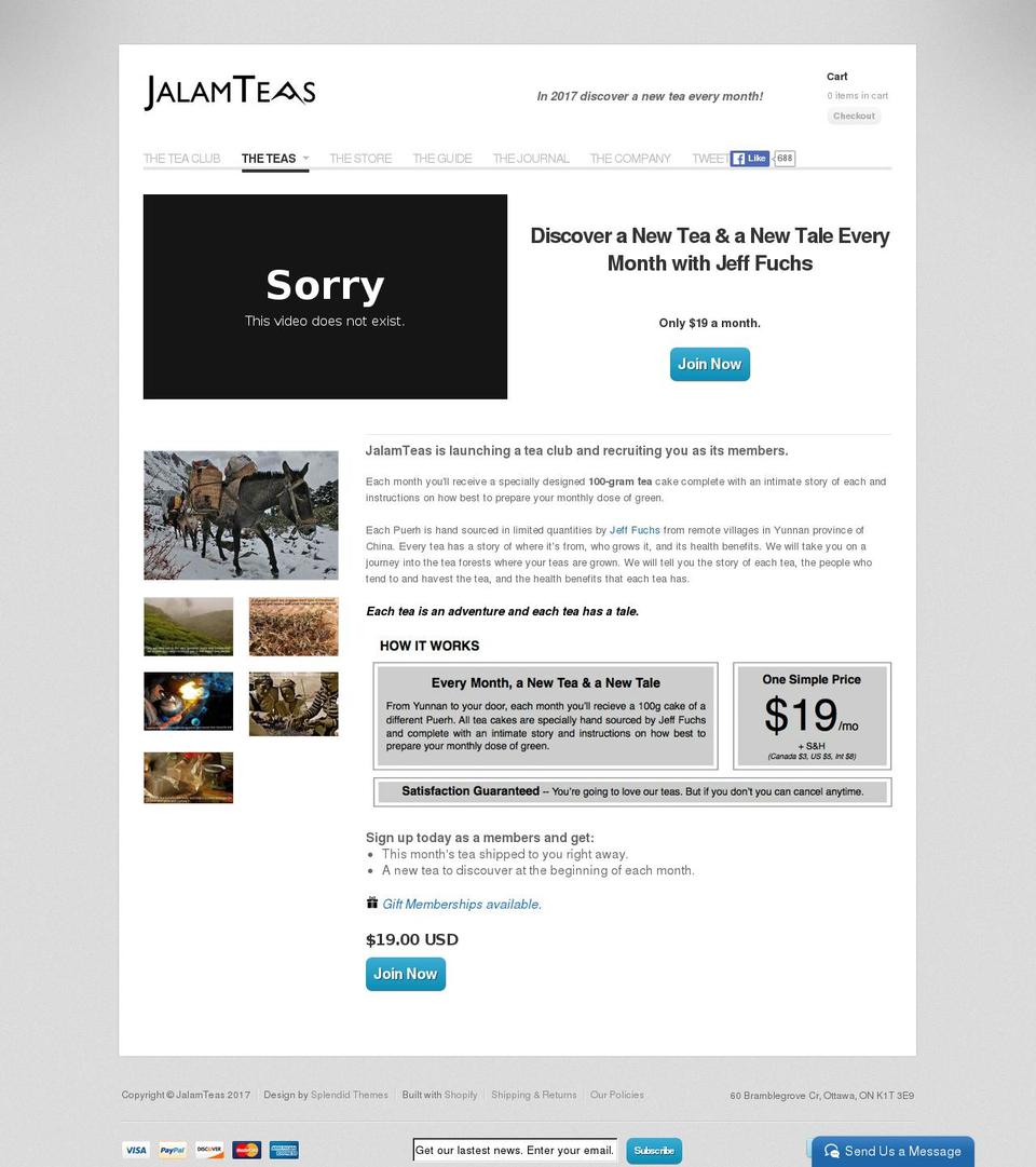 jalamtea.com shopify website screenshot