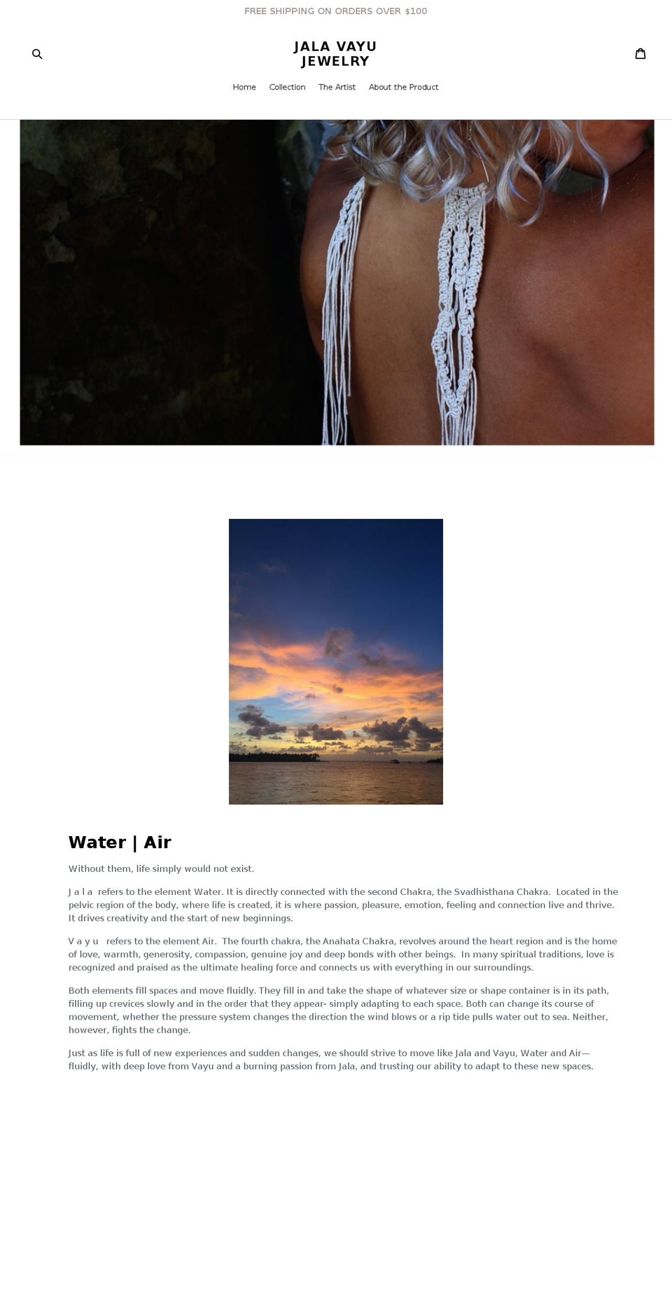 jalavayujewelry.com — Shopify storefront screenshot