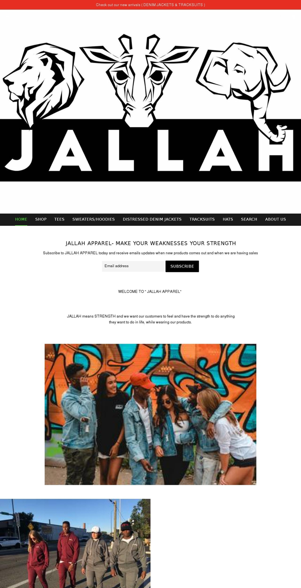 jallahapparel.com — Shopify storefront screenshot