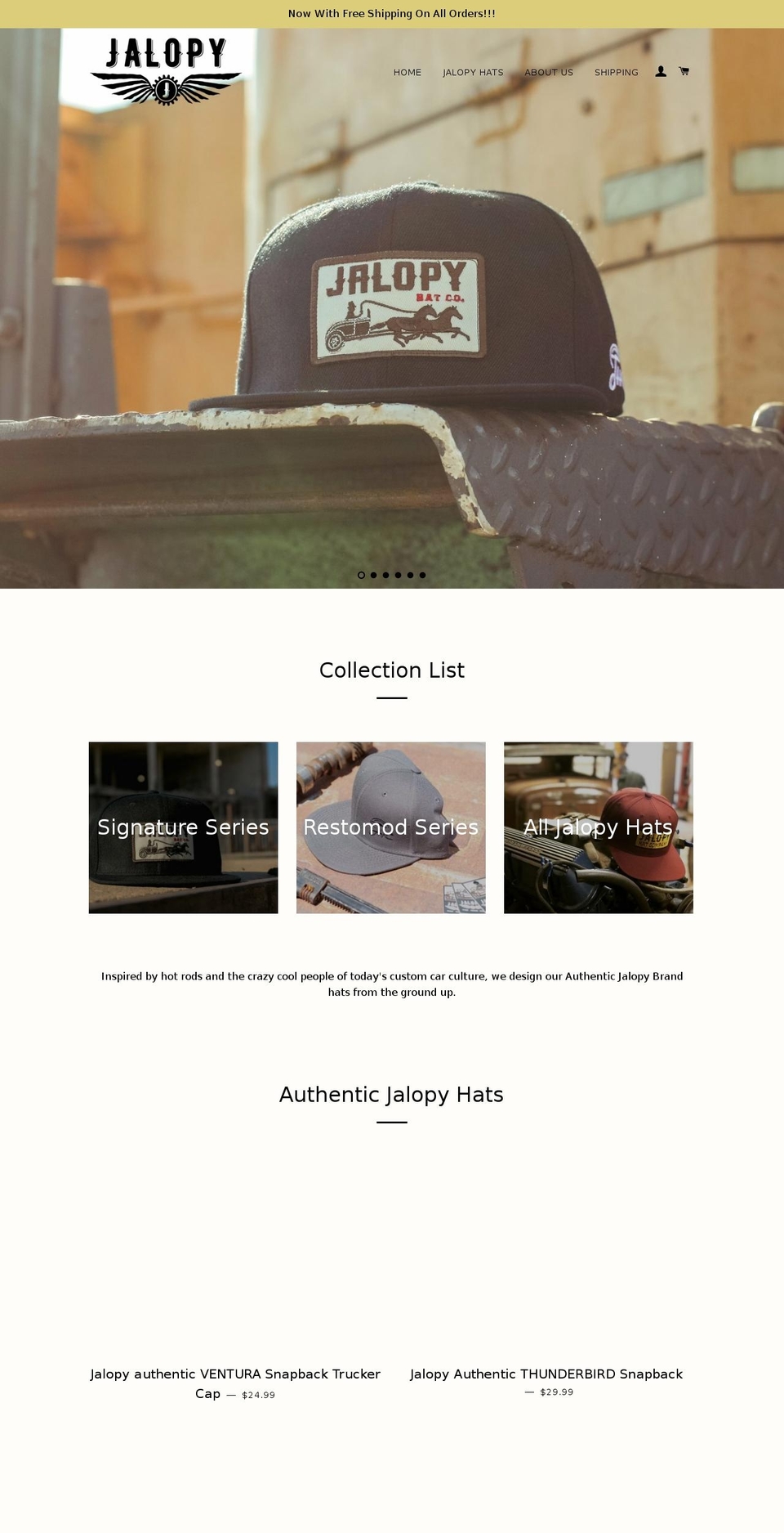 jalopyco.com — Shopify storefront screenshot