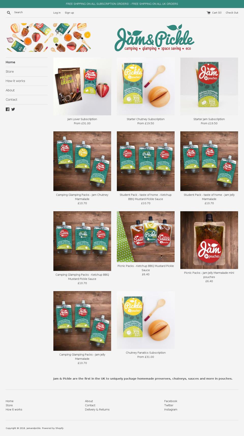 jamandpicklein.com — Shopify storefront screenshot