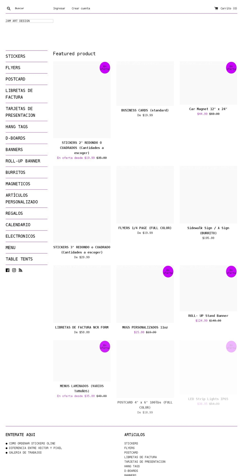 jamartdesign.com shopify website screenshot