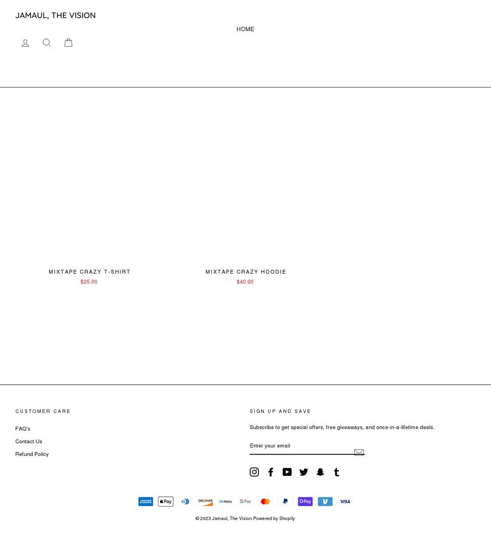 jamaulthevision.com shopify website screenshot