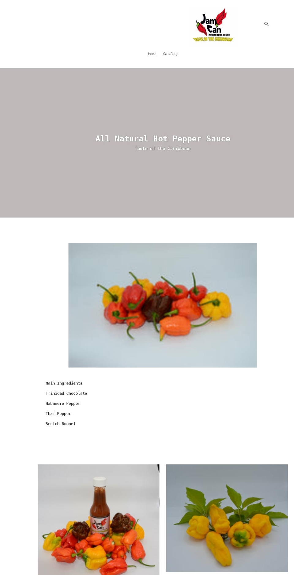 jamcanhotpeppersauce.com shopify website screenshot