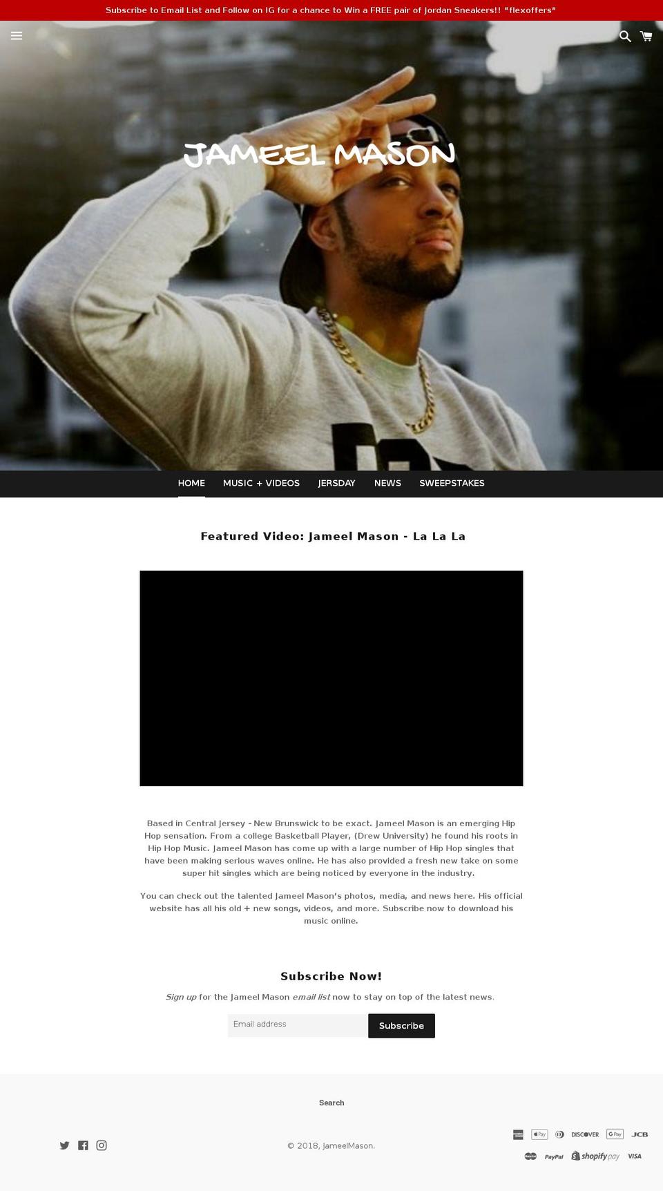 jameelmason.com — Shopify storefront screenshot
