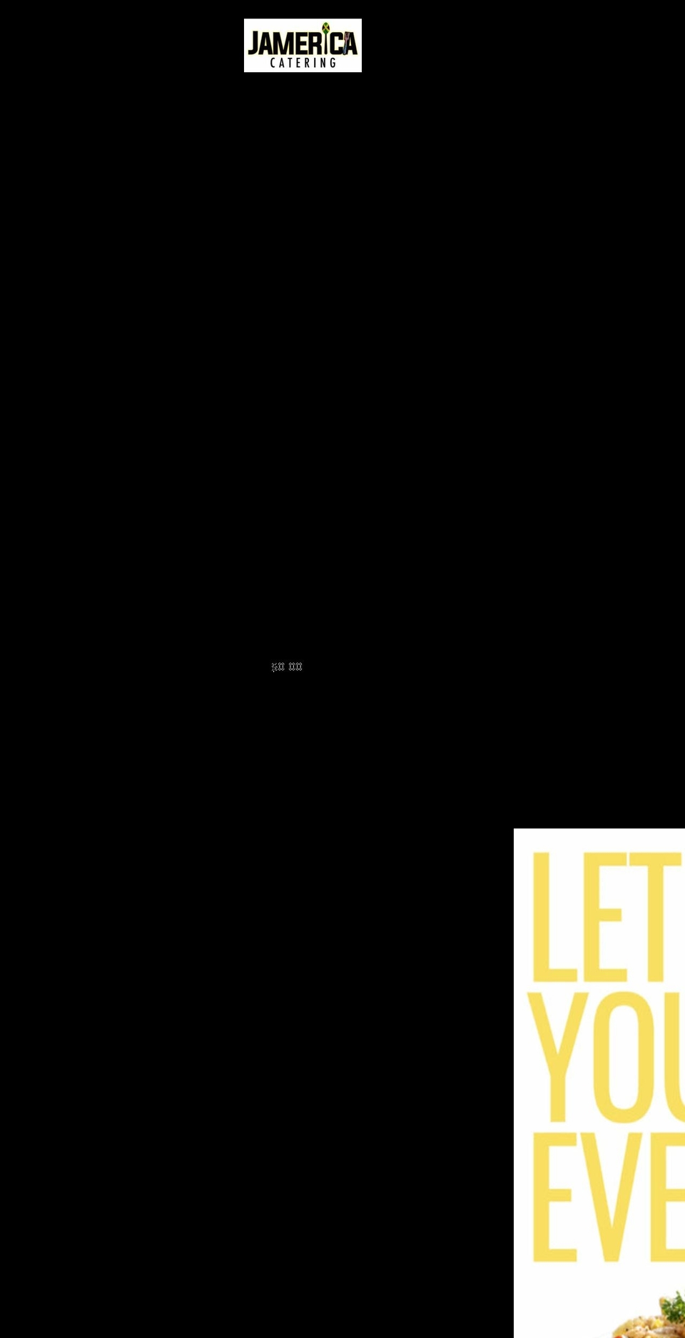jamericacatering.com shopify website screenshot