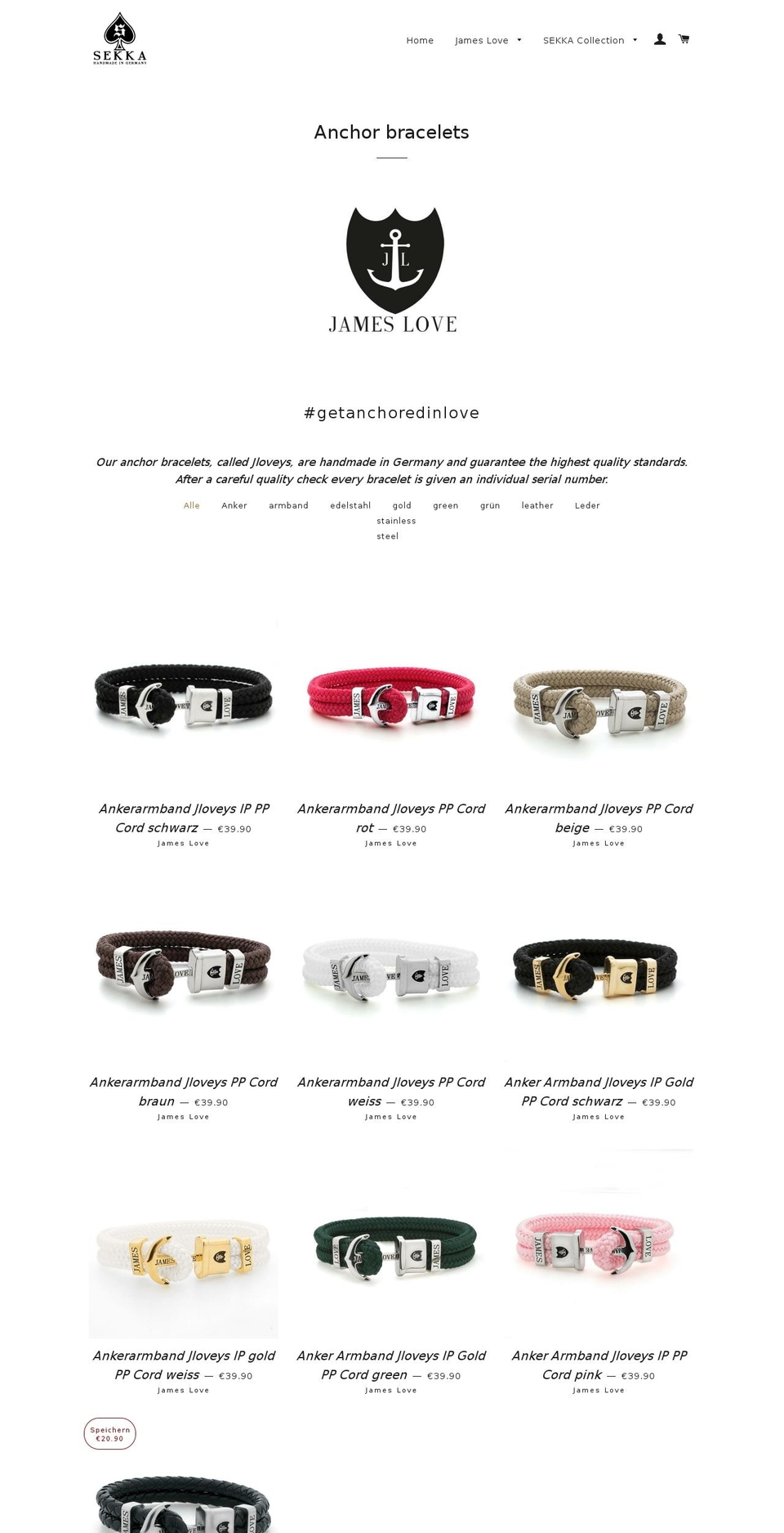 james-love.com shopify website screenshot