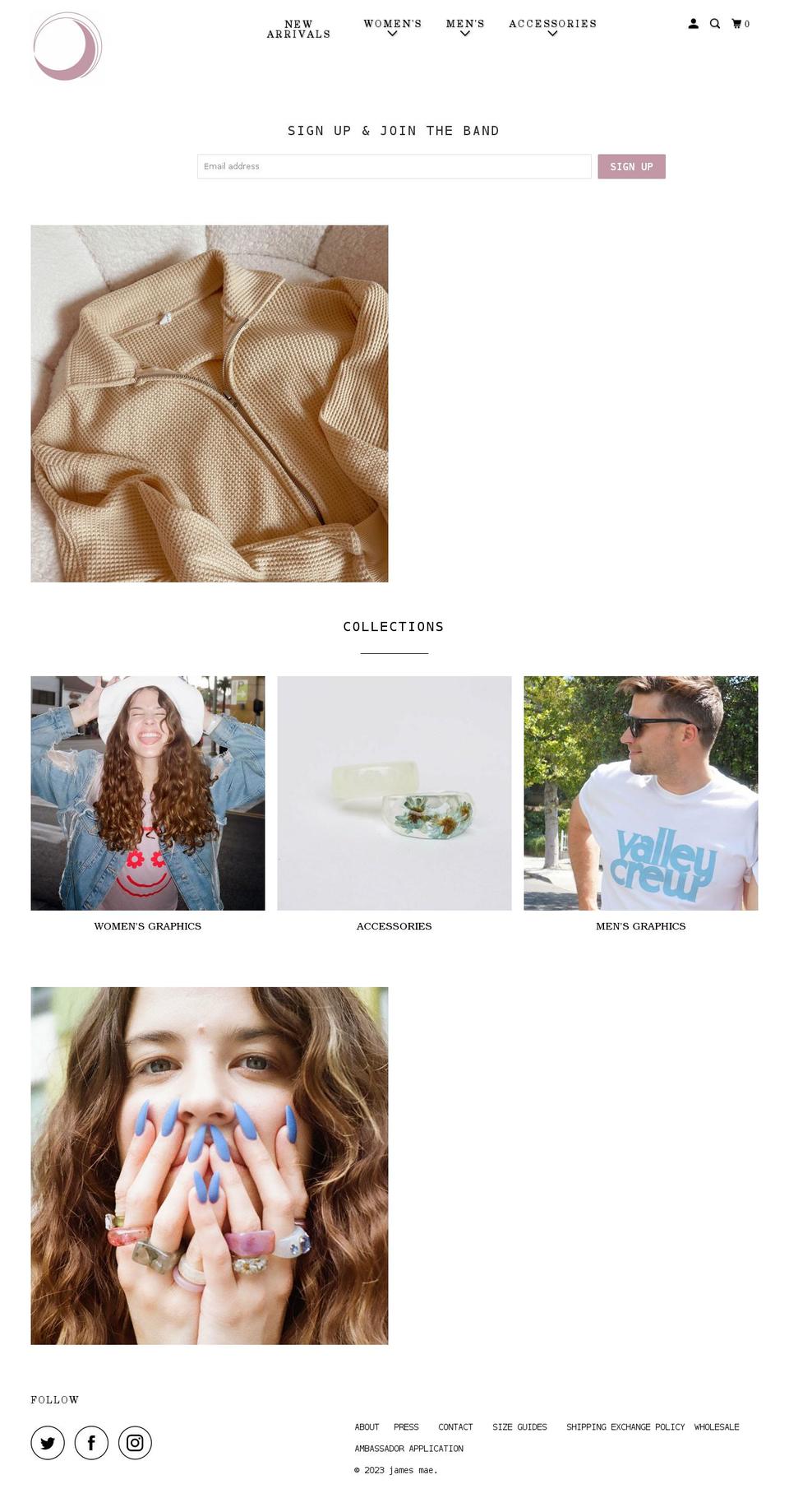 james-mae.com — Shopify storefront screenshot