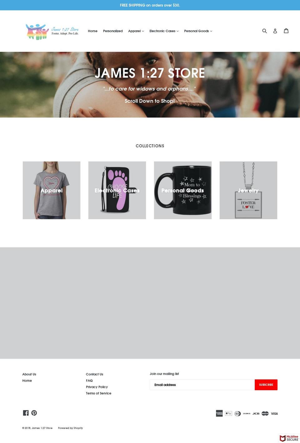 james127store.com shopify website screenshot