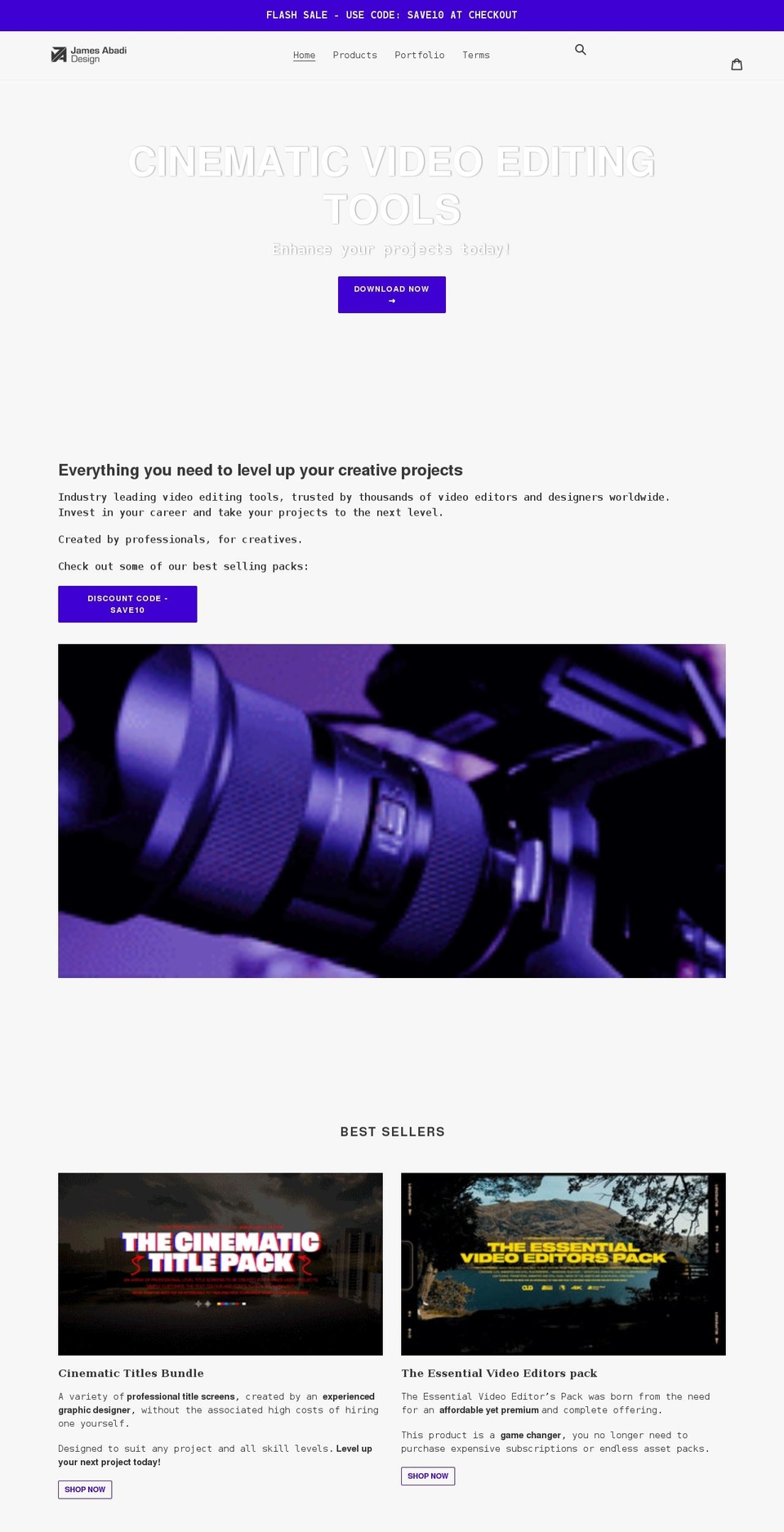 jamesabadi.design shopify website screenshot