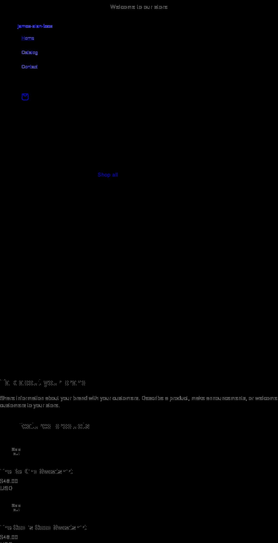 jamesalantees.com shopify website screenshot