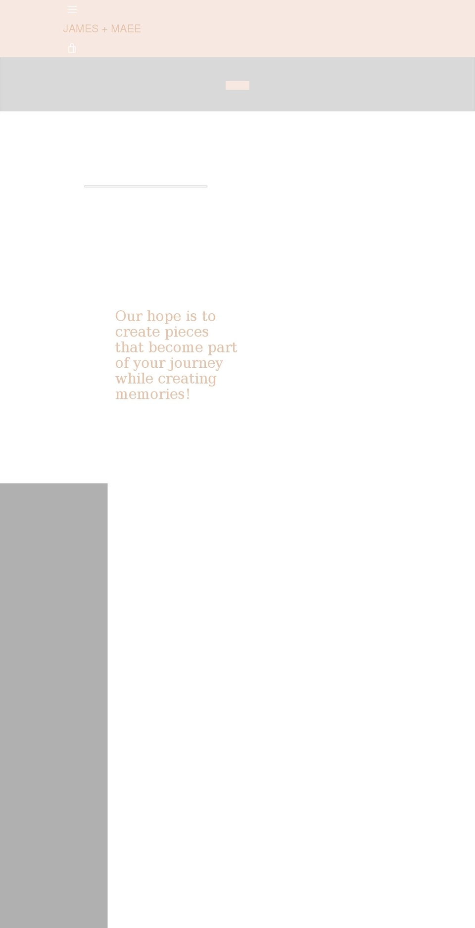 jamesandmaee.com shopify website screenshot