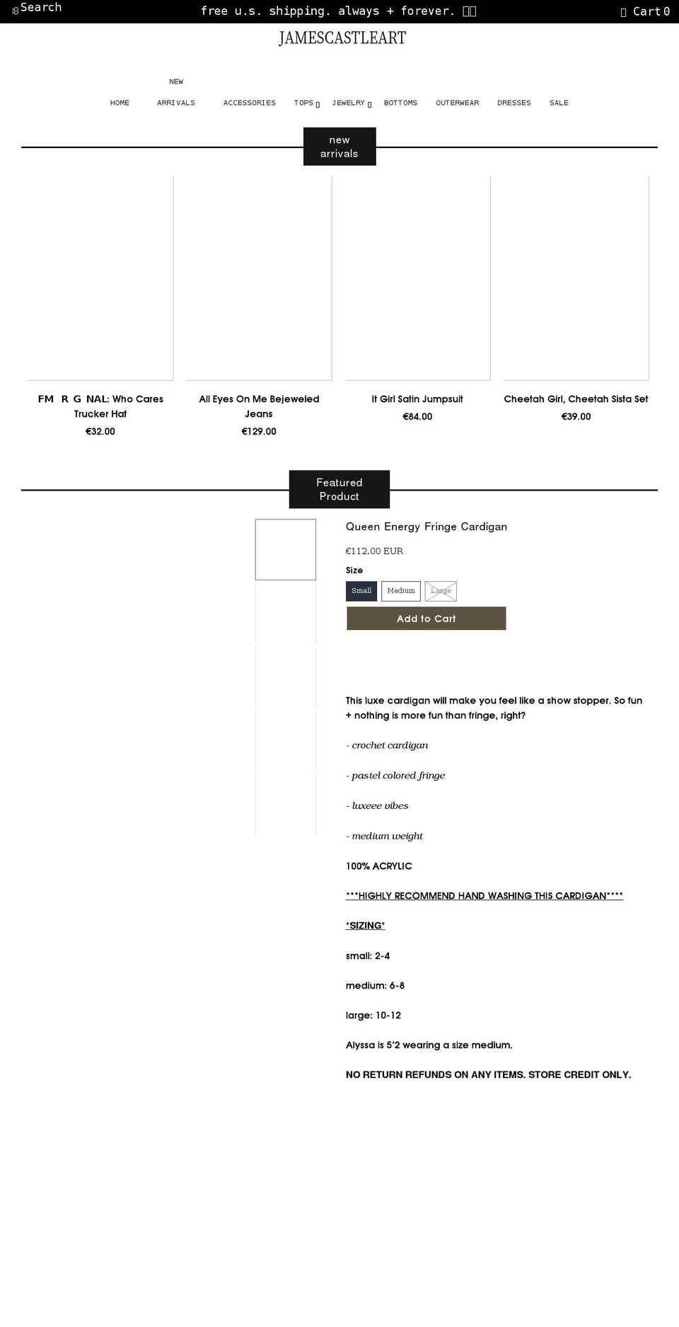 jamescastleart.com shopify website screenshot