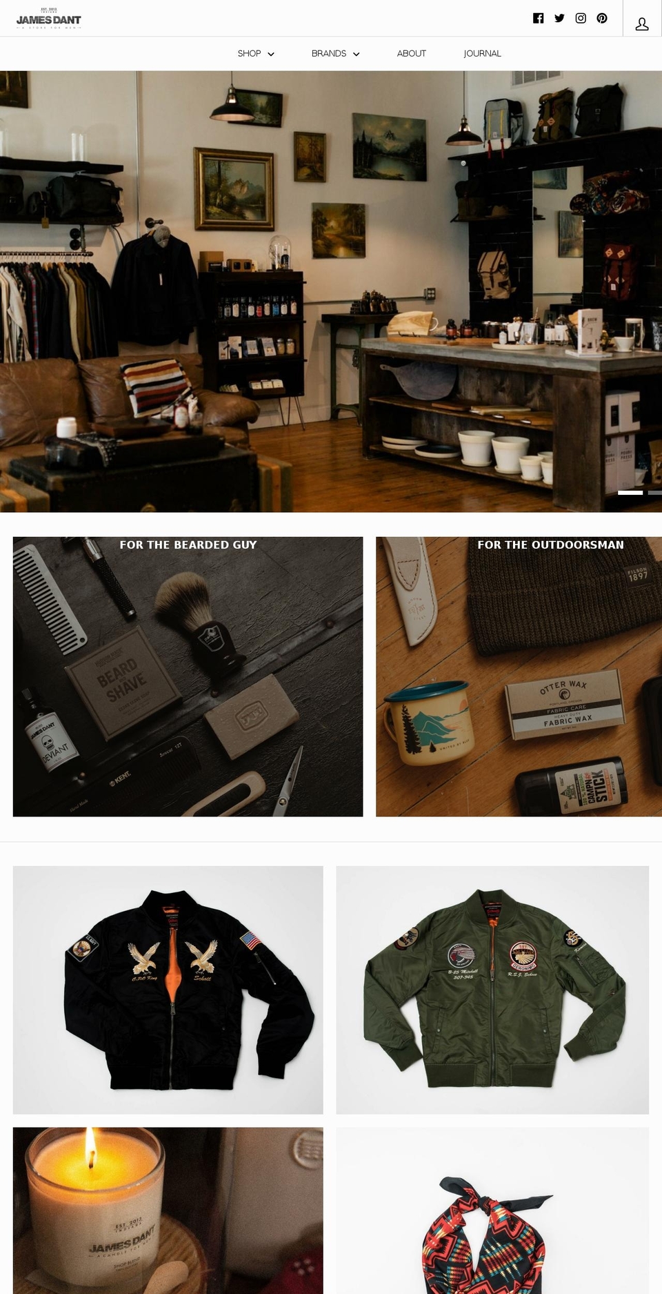 jamesdant.com shopify website screenshot