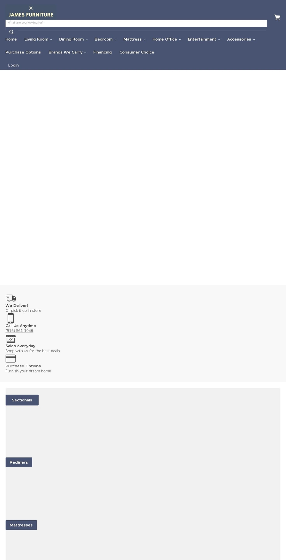 jamesfurniturevalleystream.com shopify website screenshot