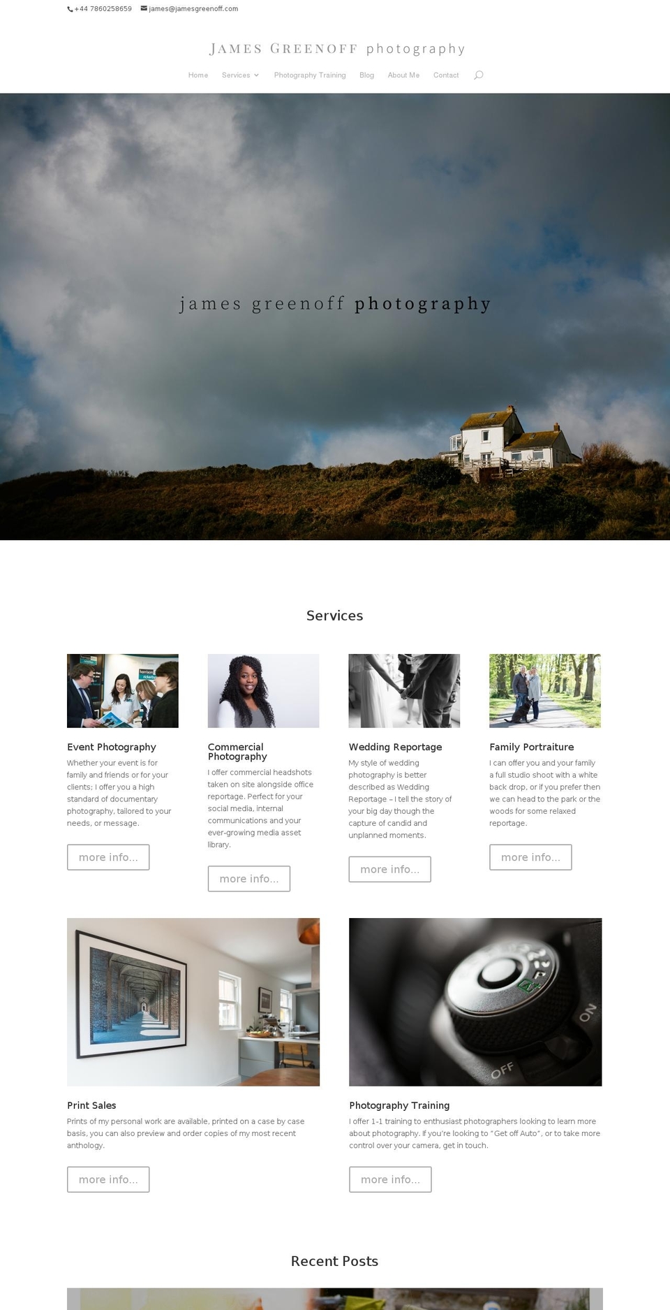 jamesgreenoff.photography shopify website screenshot