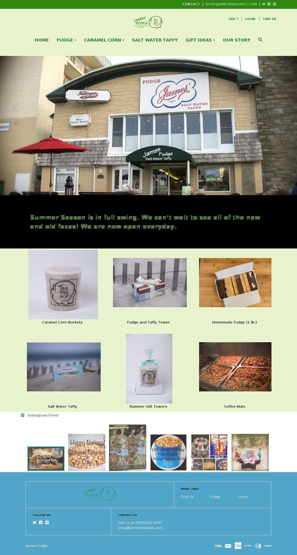 jamesinseaisle.com — Shopify storefront screenshot