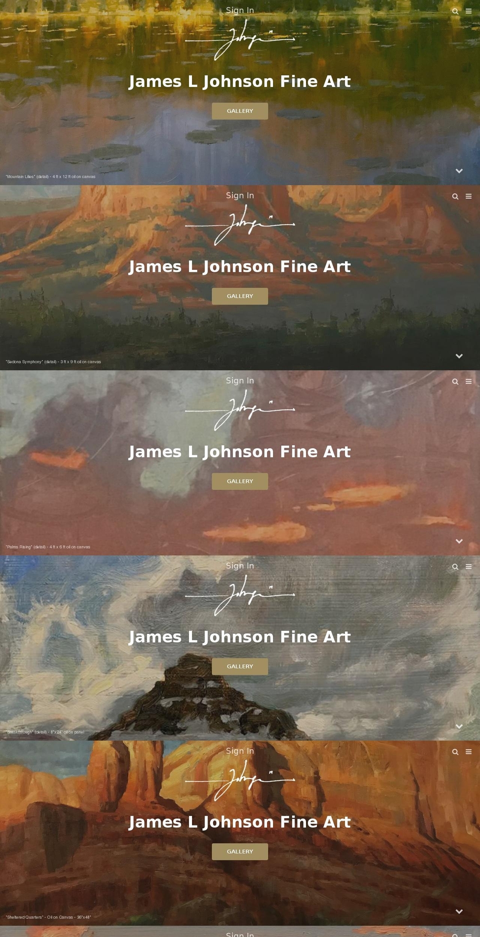 jamesjohnsonart.com — Shopify storefront screenshot