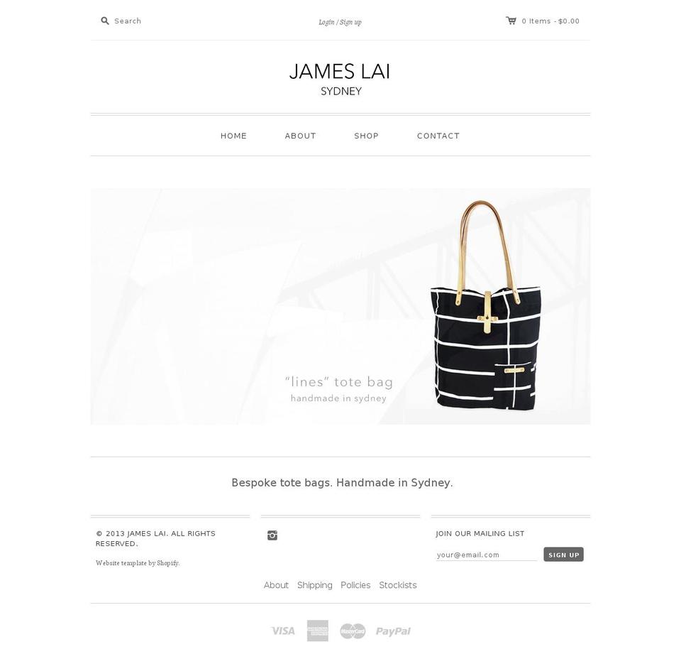 jameslai.com.au shopify website screenshot