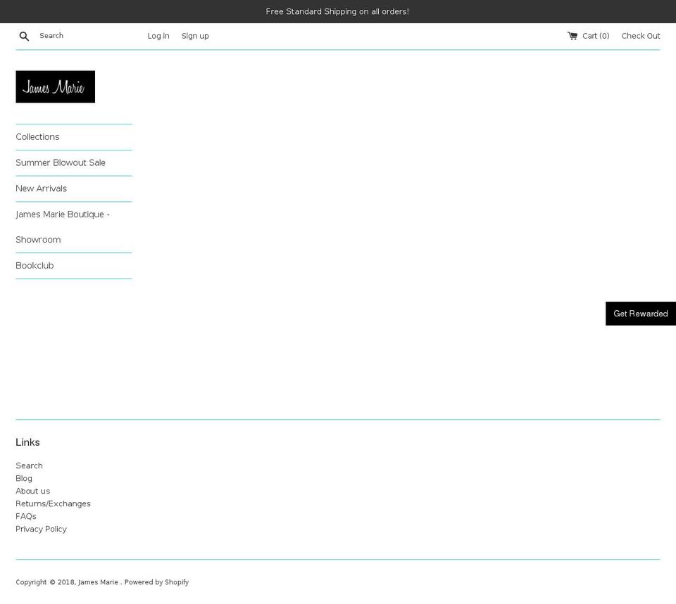 jamesmarieboutique.com shopify website screenshot