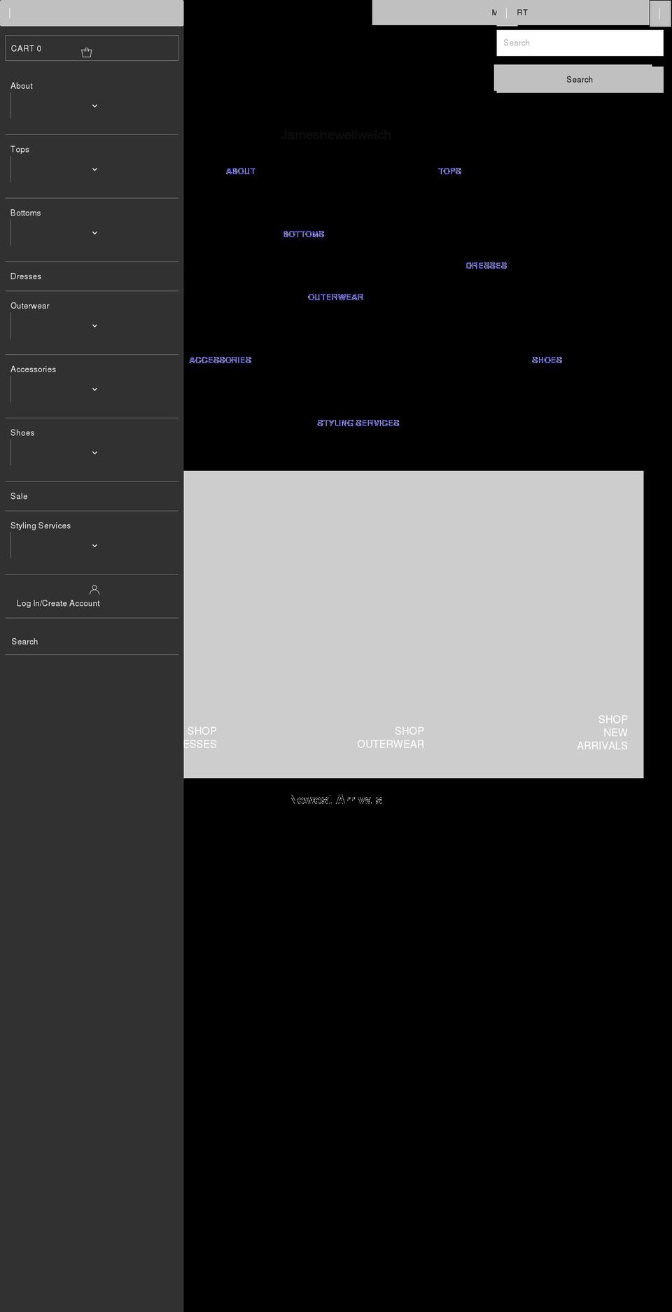 jamesnewellwelch.com shopify website screenshot