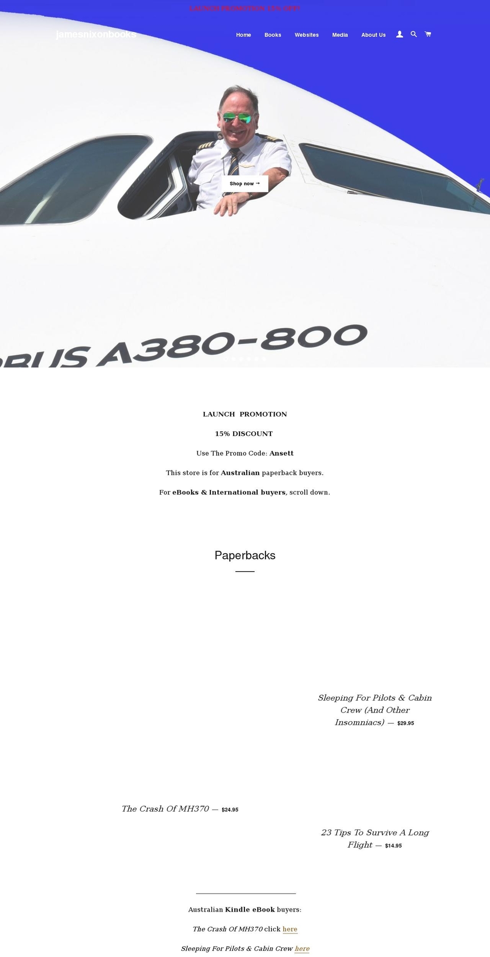 jamesnixonbooks.com — Shopify storefront screenshot