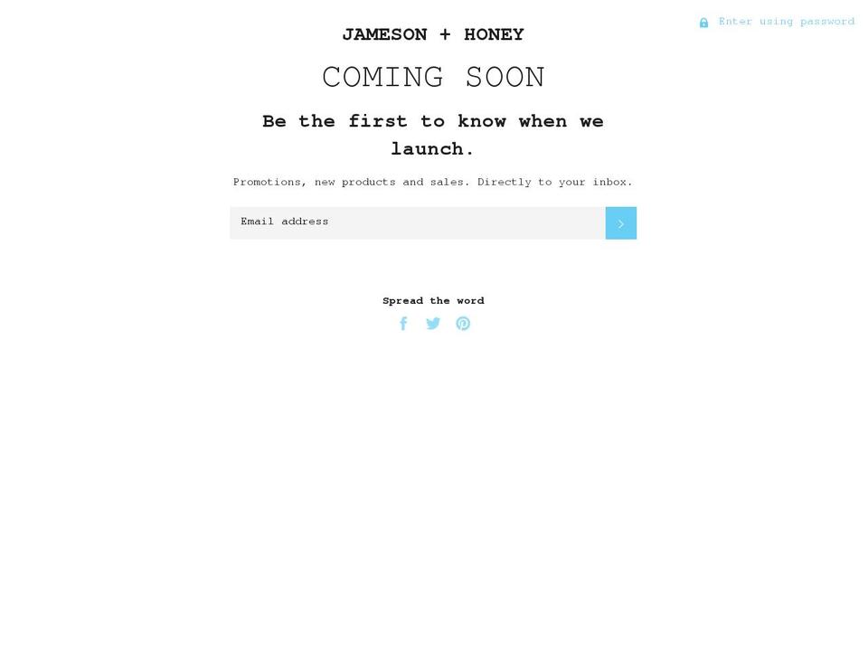 jamesonandhoney.com shopify website screenshot