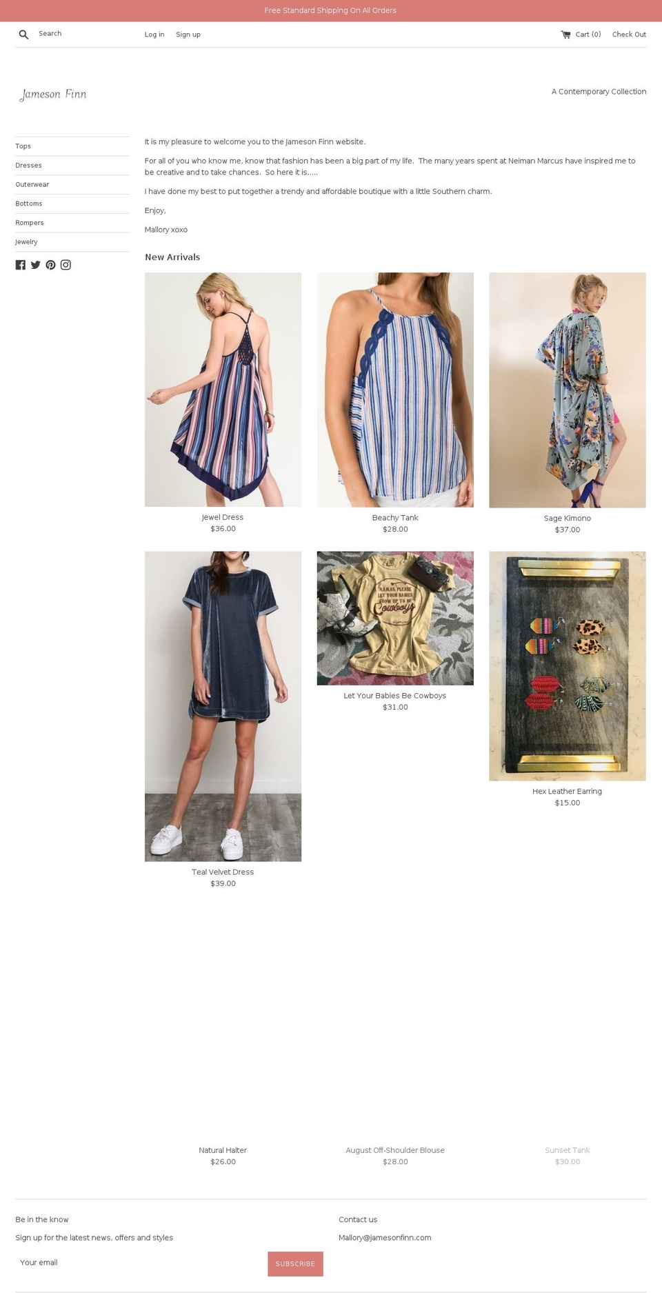 jamesonfinn.com — Shopify storefront screenshot